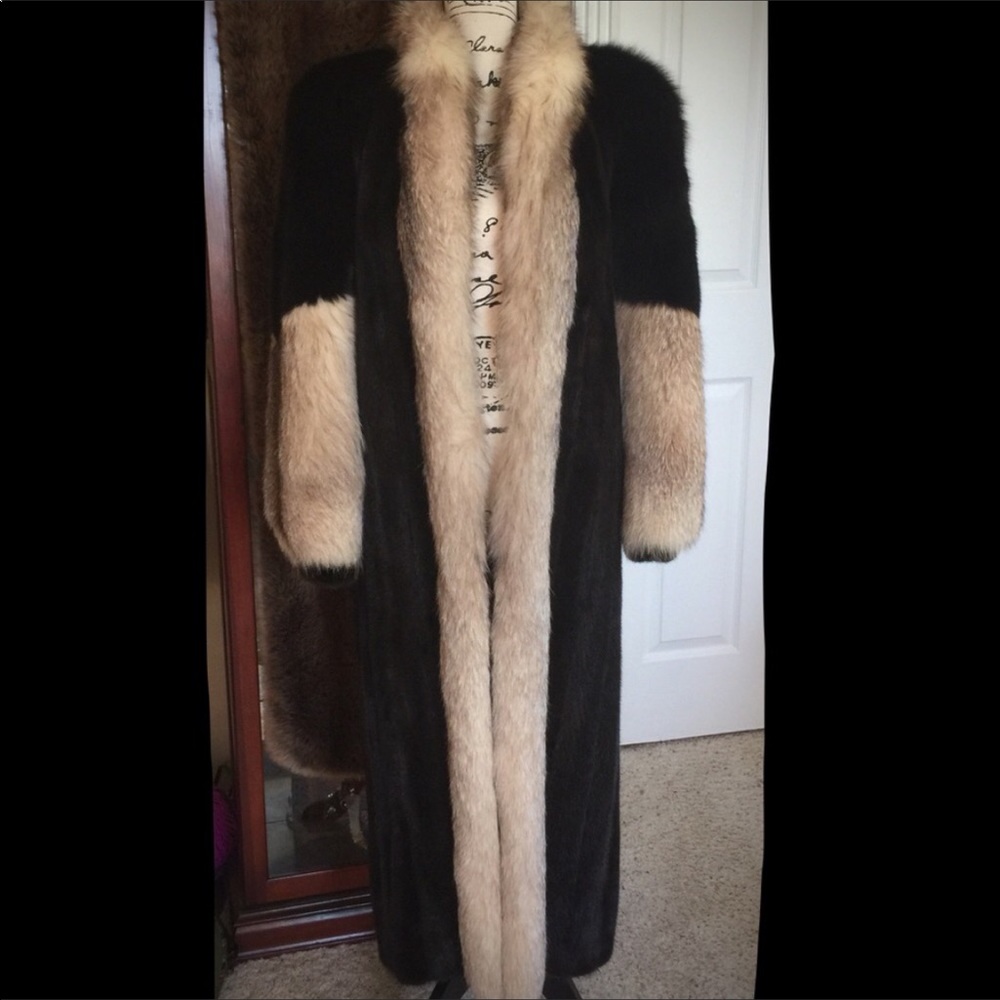 Full Length Mink and Fox Trim Coat